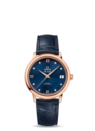 Omega De Ville Prestige Co-Axial 32.7 Red Gold / Blue